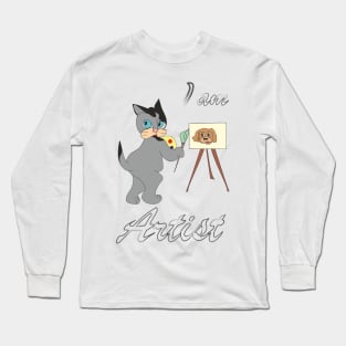 Cat artist Long Sleeve T-Shirt